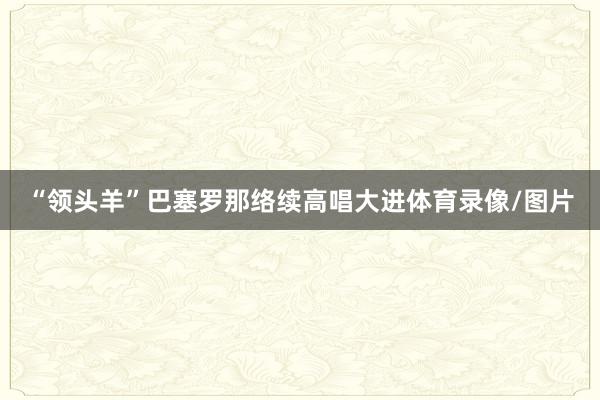 “领头羊”巴塞罗那络续高唱大进体育录像/图片