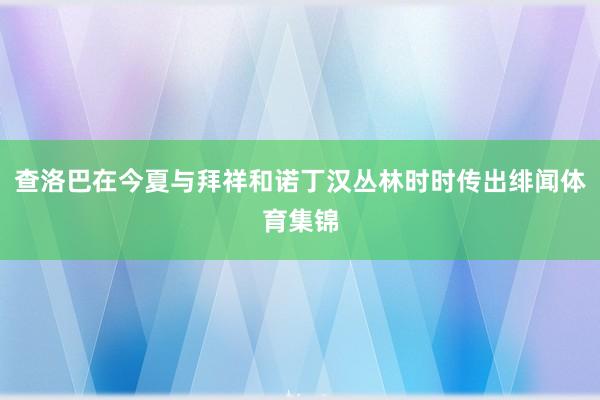 查洛巴在今夏与拜祥和诺丁汉丛林时时传出绯闻体育集锦