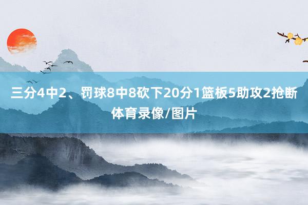 三分4中2、罚球8中8砍下20分1篮板5助攻2抢断体育录像/图片