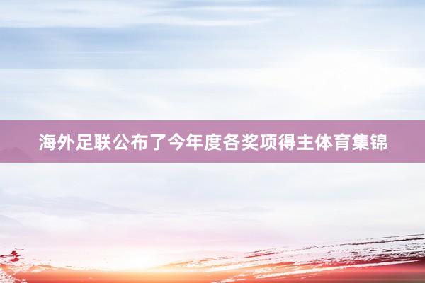 海外足联公布了今年度各奖项得主体育集锦