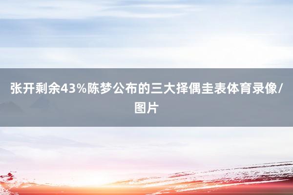 张开剩余43%陈梦公布的三大择偶圭表体育录像/图片