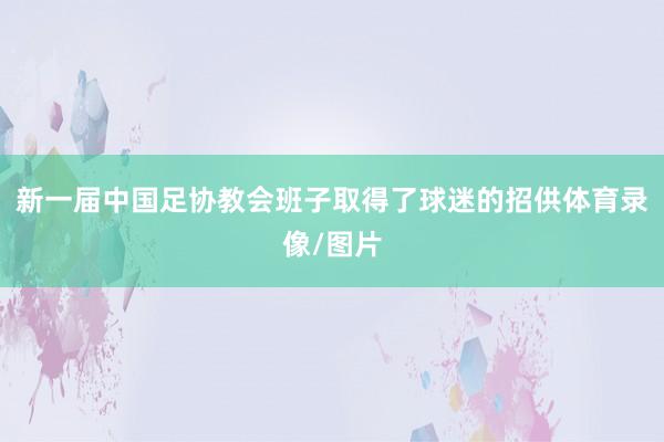 新一届中国足协教会班子取得了球迷的招供体育录像/图片