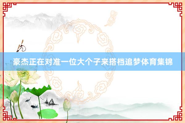 豪杰正在对准一位大个子来搭档追梦体育集锦