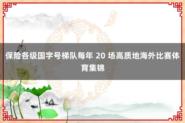 保险各级国字号梯队每年 20 场高质地海外比赛体育集锦