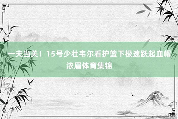 一夫当关！15号少壮韦尔看护篮下极速跃起血帽浓眉体育集锦