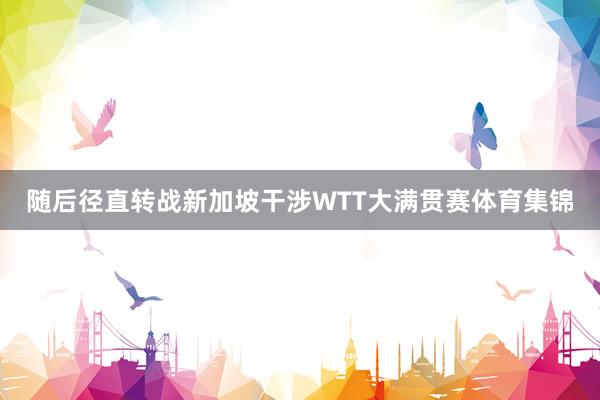 随后径直转战新加坡干涉WTT大满贯赛体育集锦